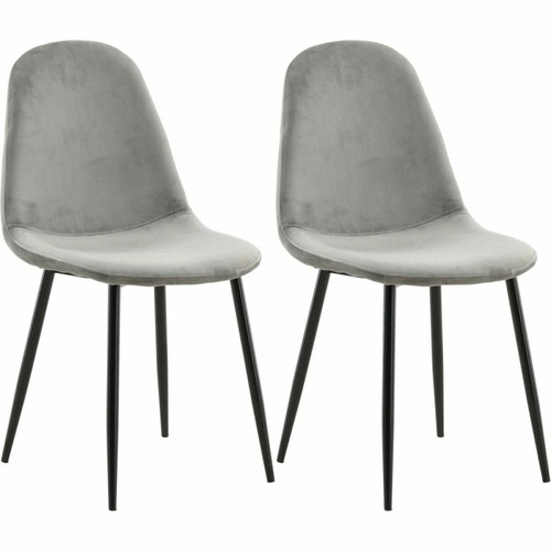 Venture Home - Chaise en tissu avec pieds en acier Polar (Lot de 2) Gris et noir. Venture Home  - Chaises Scandinave