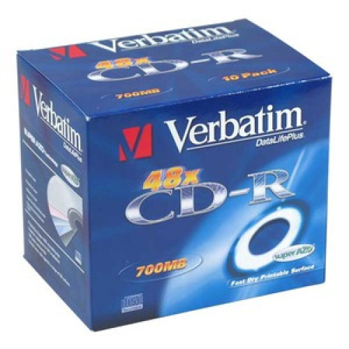 Verbatim - CD-R 700 Mo certifié 52x imprimable (pack de 10, boitier standard) - Verbatim