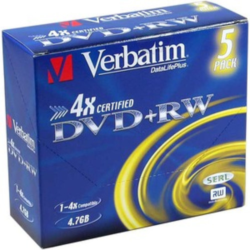Verbatim - DVD-RW Verbatim Matt Silver 5 Unités 4x 4,7 GB Verbatim  - Clé USB