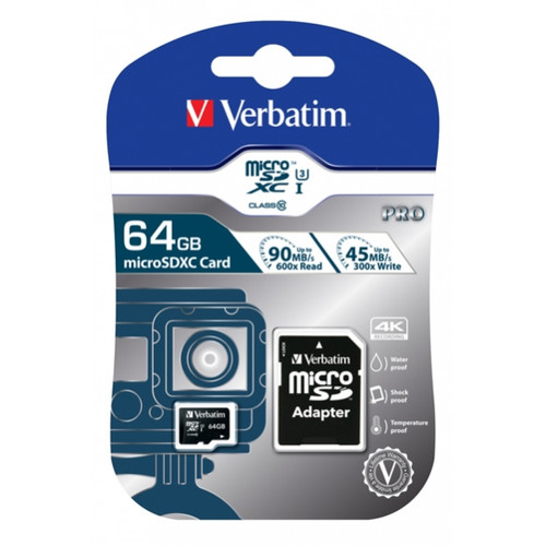 Verbatim - Pro 64 GB microSDXC Verbatim  - Marchand 1fodiscount
