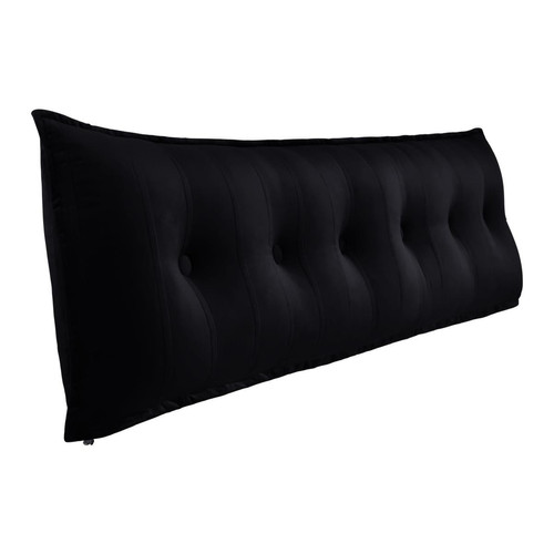 VerCart - Oreiller de Lit Multifonctionnel, Alternative à la tête de lit, Velours Noir 180cm VerCart  - Grand coussin de lit