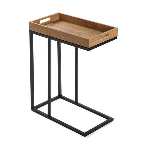 Tables d'appoint VERSA Table d'appoint pour le salon ou chambre Eloisa 26x46x61cm,bois et métal, marron et noir
