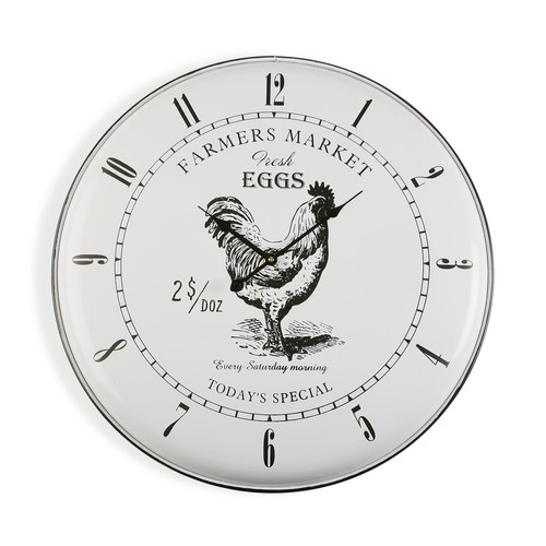 Horloges, pendules VERSA Horloge Murale pour la Cuisine, Pendule pour Salon Marydale 61,5x5x61,5cm,Métal, Blanc et Noir