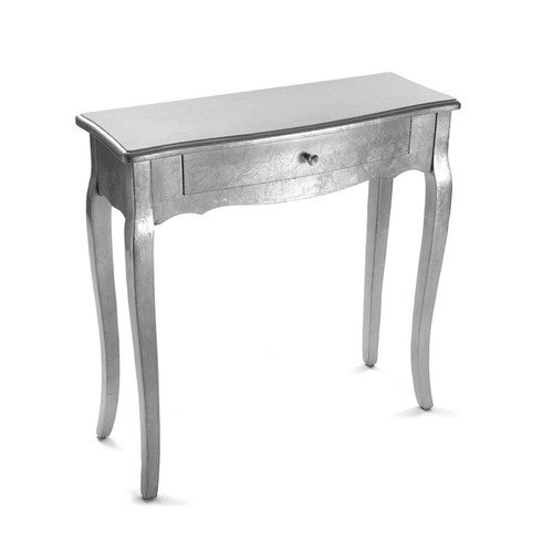 VERSA - Meuble d'entrée étroit, Table console Cagliari 80x30x80cm,Bois, Argenté VERSA  - Table avec tiroir