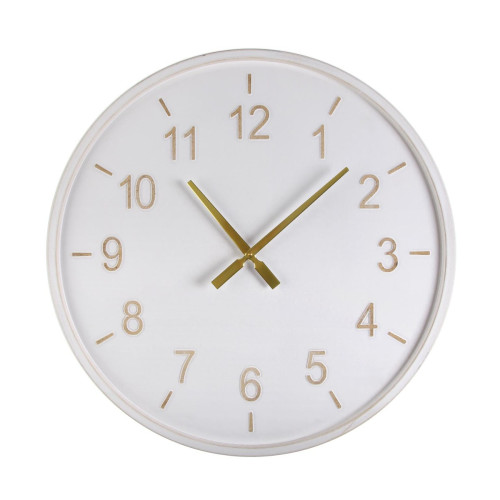 VERSA - Horloge Murale pour la Cuisine, Pendule pour Salon Riscle 61x4,5x61cm,Bois MDF, Blanc VERSA  - Horloges, pendules Horloge murale a quartz tete de mort fond blanc