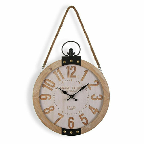 Horloges, pendules VERSA Horloge Murale Grand Hotel Versa Bois MDF (40 x 6,5 x 47 cm)