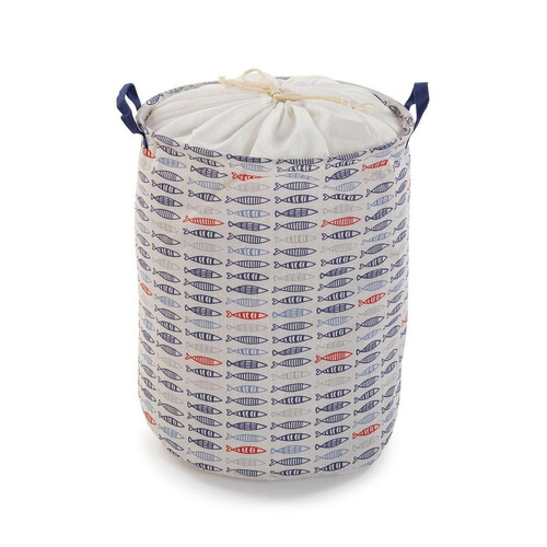 VERSA - Panier à linge Versa Poissons Polyester Textile (38 x 48 x 38 cm) VERSA  - Panier à linge