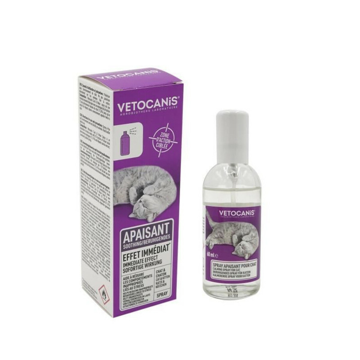 Vetocanis - VETOCANIS Spray apaisant anti-stress - Pour chat - Hygiène et  soin pour chien - Rue du Commerce