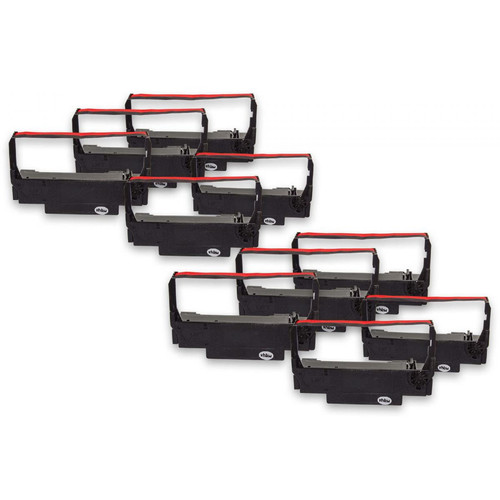 Vhbw - 10 x ruban encreur nylon pour imprimantes à aiguilles  Hyundai HD 7000 remplacement pour ERC-38 B/R, ERC-30, ERC-34 Vhbw  - Cartouche, Toner et Papier