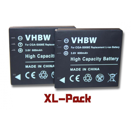 Vhbw - 2 batteries vhbw 600mAh pour appareil photo Panasonic DMC-FX33, DMC-FX35, DMC-FX37 remplace VW-VBJ10 / VW-VBJ10E, DMW-BCE10 / DMW-BCE10E / CGA-S008 Vhbw  - Batterie Photo & Video