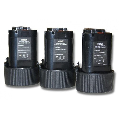 Vhbw - 3x Batterie Li-Ion 2000mAh (10.8V) vhbw pour outils CC300, CC300DW, CC300DWE, CC300DZ, DA330 comme Makita 194550-6, 194551-4, BL1013, BL1014. Vhbw  - Outillage Professionnel Outillage électroportatif