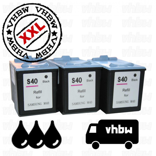 Vhbw - Cartouches d'encre, noir, recharges pour SAMSUNG INK-M40 Vhbw  - Recharge cartouche encre