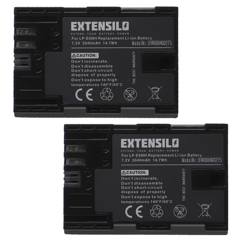 Vhbw - EXTENSILO 2x Batteries compatible avec Canon EOS 5D Mark IV, 5DS, 5D Mark III, 5D Mark II appareil photo, reflex numérique (2040mAh, 7,2V, Li-ion) Vhbw  - Canon 5d mark ii