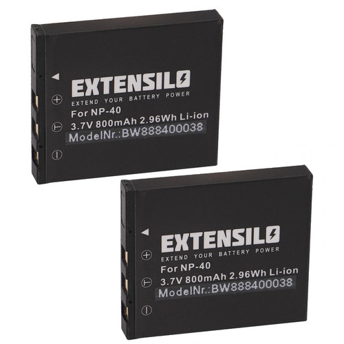 Vhbw - EXTENSILO 2x Batteries compatible avec Fuji / Fujifilm FinePix F455, F460, F-455, F-460 appareil photo, reflex numérique (800mAh, 3,7V, Li-ion) Vhbw  - Batterie Photo & Video