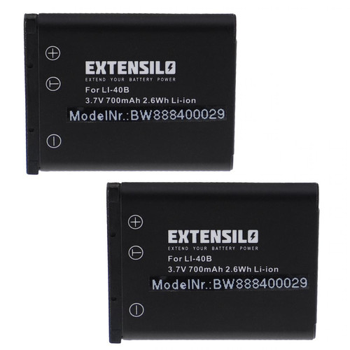 Vhbw - EXTENSILO 2x Batteries compatible avec General Electric E1255W, E1276, E1276W, E1480, E1480W appareil photo, reflex numérique (700mAh, 3,7V, Li-ion) Vhbw  - Batterie Photo & Video