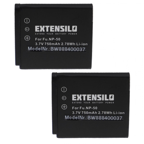 Vhbw - EXTENSILO 2x Batteries compatible avec General Imaging E840, E840s, G1, G2, G3, G3WP appareil photo, reflex numérique (750mAh, 3,7V, Li-ion) Vhbw  - Accessoire Photo et Vidéo