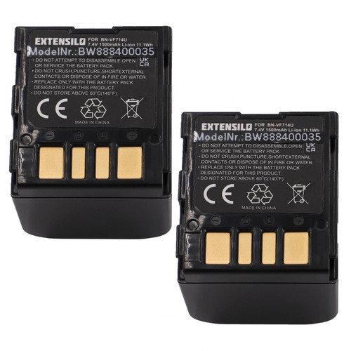 Vhbw - EXTENSILO 2x Batteries compatible avec JVC GR-D239, GR-D240, GR-D240E, GR-D240EG, GR-D240EX appareil photo, reflex numérique (1500mAh, 7,4V, Li-ion) Vhbw  - Accessoire Photo et Vidéo