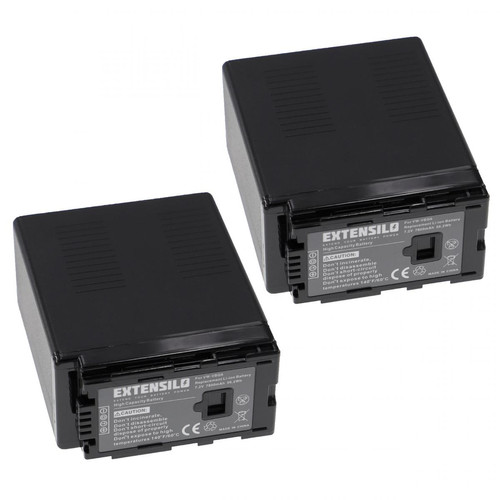 Batterie Photo & Video Vhbw EXTENSILO 2x Batteries compatible avec Panasonic HDC-SD1, HDC-SD100, HDC-SD100GK, HDC-SD10 appareil photo, reflex numérique (7800mAh, 7,2V, Li-ion)