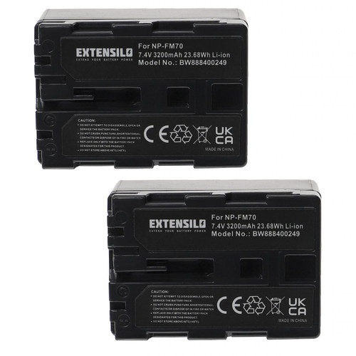 Vhbw - EXTENSILO 2x Batteries compatible avec Sony DCR-TRV350, DCR-TRV38, DCR-TRV39, DCR-TRV480 appareil photo, reflex numérique (3200mAh, 7,4V, Li-ion) Vhbw  - Accessoire Photo et Vidéo