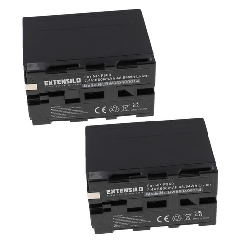 Vhbw - EXTENSILO 2x Batteries compatible avec Sony HVR Serie HVR-HD1000E, HVR Serie HVR-Z1E appareil photo, reflex numérique (6600mAh, 7,4V, Li-ion) Vhbw  - Accessoire Photo et Vidéo