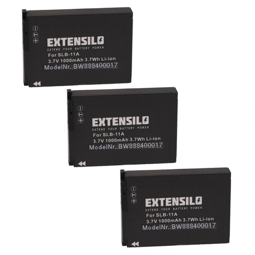 Vhbw - EXTENSILO 3x Batteries compatible avec Samsung EX1, TL320, TL500 appareil photo, reflex numérique (1000mAh, 3,7V, Li-ion) Vhbw  - Batterie Photo & Video