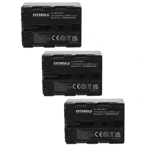 Vhbw - EXTENSILO 3x Batteries compatible avec Sony DCR-TRV50, DCR-TRV530, DCR-TRV6, DCR-TRV70 appareil photo, reflex numérique (3200mAh, 7,4V, Li-ion) Vhbw  - Accessoire Photo et Vidéo