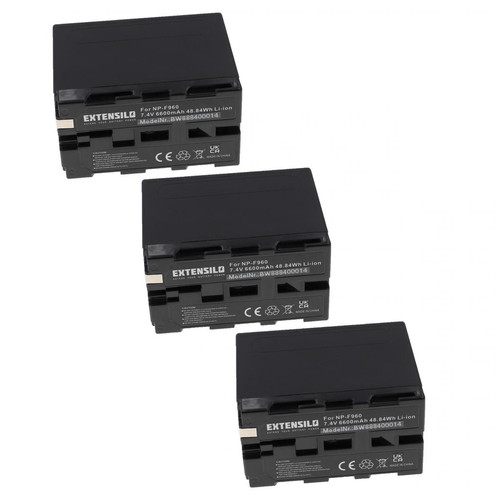 Vhbw - EXTENSILO 3x Batteries compatible avec Sony Hi8 CCD-TR3, Hi8 CCD-TR300, Hi8 CCD-TR3000 appareil photo, reflex numérique (6600mAh, 7,4V, Li-ion) Vhbw  - Batterie Photo & Video