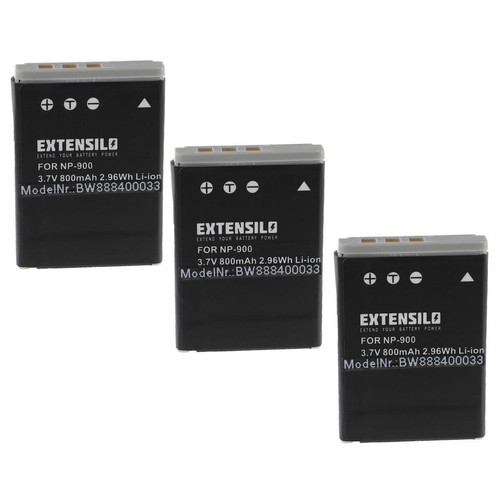 Vhbw - EXTENSILO 3x Batteries compatible avec Traveler Slimline X5, X6 appareil photo, reflex numérique (800mAh, 3,7V, Li-ion) Vhbw  - Batterie Photo & Video