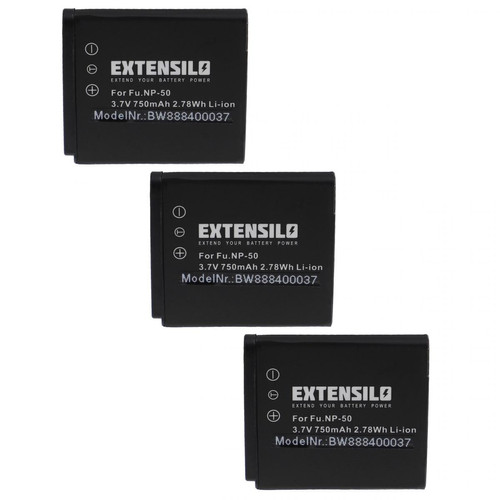 Vhbw - EXTENSILO 3x Batteries remplacement pour Pentax D-Li122, D-Li68 pour appareil photo, reflex numérique (750mAh, 3,7V, Li-ion) Vhbw  - Batterie Photo & Video