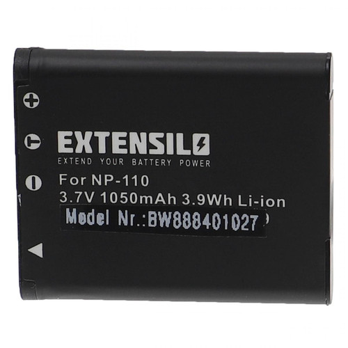 Batterie Photo & Video Vhbw EXTENSILO Batterie compatible avec Casio Exilim EX-Z3000, EX-ZR15, EX-ZR10, EX-Z2300 appareil photo, reflex numérique (1050mAh, 3,7V, Li-ion)