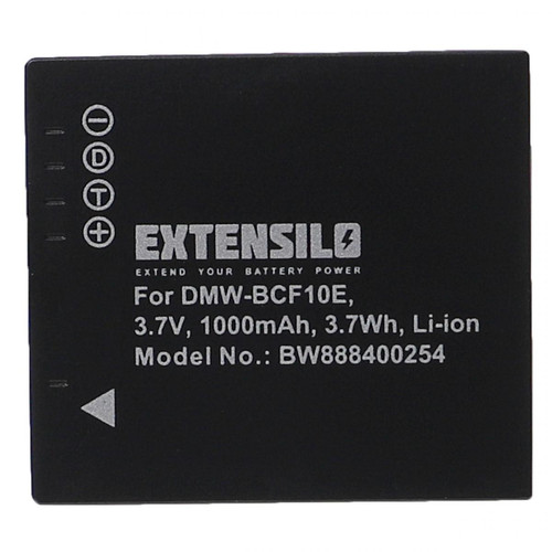 Vhbw - EXTENSILO Batterie compatible avec Panasonic Lumix DMC-FX40EG-K, DMC-FX40EG-P, DMC-FX40EG-R appareil photo, reflex numérique (1000mAh, 3,7V, Li-ion) Vhbw  - Accessoire Photo et Vidéo