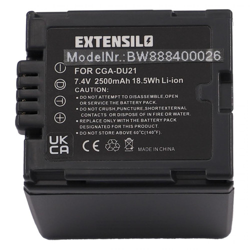 Vhbw - EXTENSILO Batterie compatible avec Panasonic NV-GS22, NV-GS27, NV-GS230, NV-GS250, NV-GS280 appareil photo, reflex numérique (2500mAh, 7,4V, Li-ion) Vhbw  - Accessoires et consommables