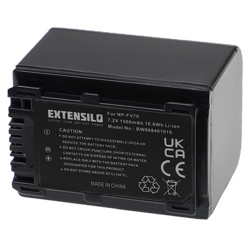 Vhbw - EXTENSILO Batterie compatible avec Sony HDR-CX180EB, HDR-CX180EL, HDR-CX180ER, HDR-CX180ES appareil photo, reflex numérique (1500mAh, 7,2V, Li-ion) Vhbw  - Batterie Photo & Video