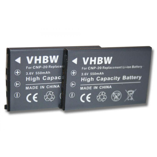 Vhbw - vhbw 2x Batteries compatible avec Casio Exilim EX Serie EX-Z70, EX-Z75, EX-Z77, EX-Z770, EX-Z8 appareil photo reflex (550mAh, 3,6V, Li-ion) Vhbw  - Batterie Photo & Video
