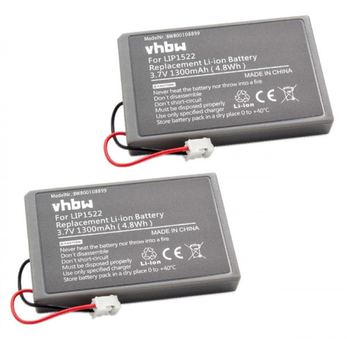 Vhbw - vhbw 2x Batteries compatible avec Sony Playstation 4 PS4 CUH-ZCT1, CUH-ZCT1E, CUH-ZCT1H manette de jeu (1300mAh, 3,7V, Li-ion) - Accessoires PS2