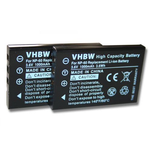 Vhbw - vhbw 2x Batteries remplacement pour Rainin 6109-031, 800-472-4646, E4-BATT pour appareil médical (1000mAh, 3,6V, Li-ion) Vhbw  - Batterie Photo & Video