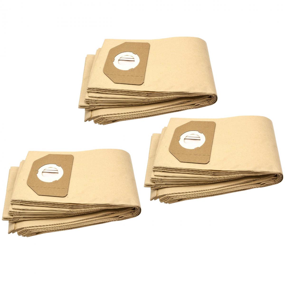 Vhbw - vhbw 30x sacs compatible avec Parkside (Lidl) PNTS1400/B1, PNTS1500,  PNTS 30/4, PNTS 30/5, PNTS 30/6 S aspirateur - papier, marron - Cordons  d'alimentation - Rue du Commerce