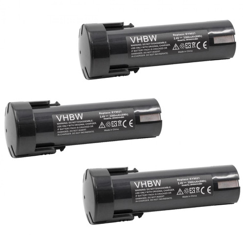Vhbw - vhbw 3x Batterie compatible avec ABB Stotz Minifix 210 outil électrique (3300mAh NiMH 2,4V) Vhbw  - Clouterie
