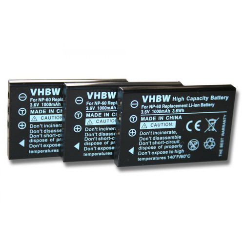 Vhbw - vhbw 3x Batteries compatible avec MettlerToledo E4 XLS+ appareil médical (1000mAh, 3,6V, Li-ion) Vhbw  - Batterie Photo & Video