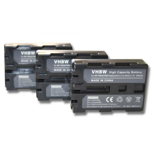 Vhbw - vhbw 3x Batteries compatible avec Sony DSC-F Serie DSC-F707, DSC-F717, DSC-F828 caméra vidéo caméscope (1400mAh, 7,4V, Li-ion) Vhbw - Accessoire Photo et Vidéo