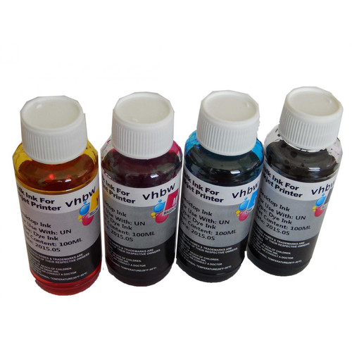 Vhbw - vhbw 4x Encre de recharge compatible avec Canon imprimante - Kit de recharge dye cyan, dye magenta, dye noir, dye jaune Vhbw  - Recharge encre imprimante canon