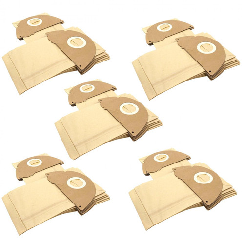 Cordons d'alimentation Vhbw vhbw 50x sacs compatible avec Kärcher 2101, 2101 / TE, 2105, 2111, 2301, 4000 Plus / TE, A 2101, A 2111 aspirateur - papier, marron