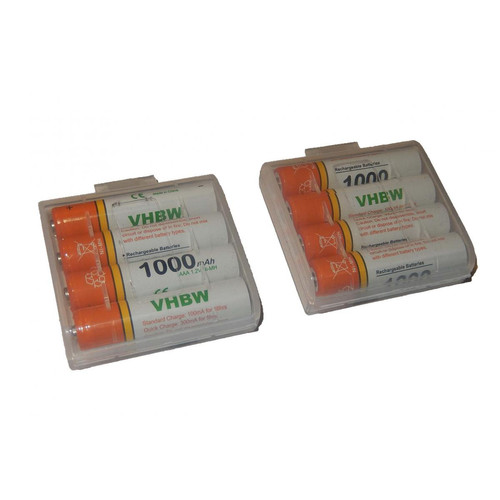 Autre appareil de mesure Vhbw vhbw 8x Batteries AAA micro compatible avec Yealink W52P téléphone fixe sans fil (1000mAh, 1,2V, NiMH)
