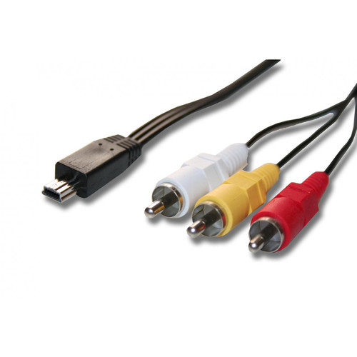 Vhbw - vhbw Adaptateur audio video AV câble en composite compatible avec Canon Powershot SX530 HS, SX540 HS, SX540HS, SX60 HS, SX610 HS appareil photo Vhbw  - Cable composite