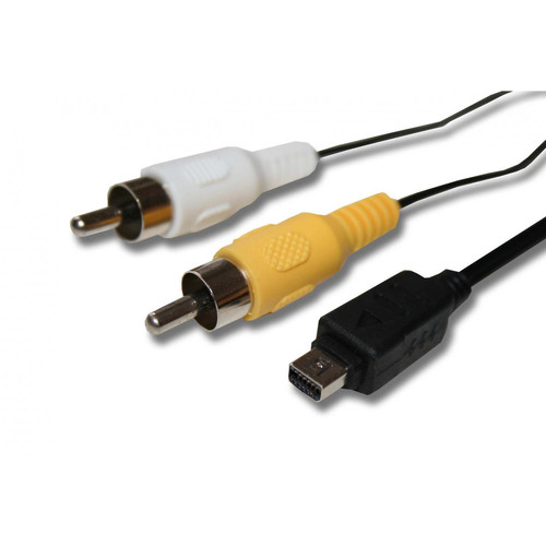 Vhbw - vhbw Adaptateur audio video AV câble en composite compatible avec Olympus E-30, E-330, E-400, E-410, E-420, E-450, E-50, E-500, E-510 appareil photo Vhbw  - Câble et Connectique
