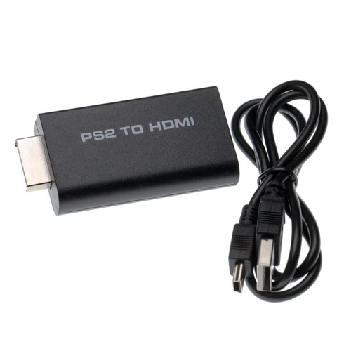 Vhbw - vhbw Adaptateur HDMI compatible avec Sony PlayStation 2 console de jeu, pour écran HDMI / TV HD + prise audio jack 3,5mm câble USB inclus - noir - PS2