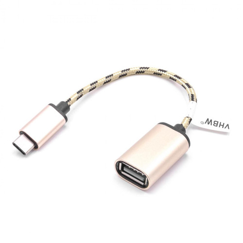 Vhbw - vhbw Adaptateur OTG compatible avec Samsung Galaxy A7 2017 appareils - Câble de prise femelle USB 3.1 type C vers connecteur USB 2.0 A, rose-doré - Cable otg