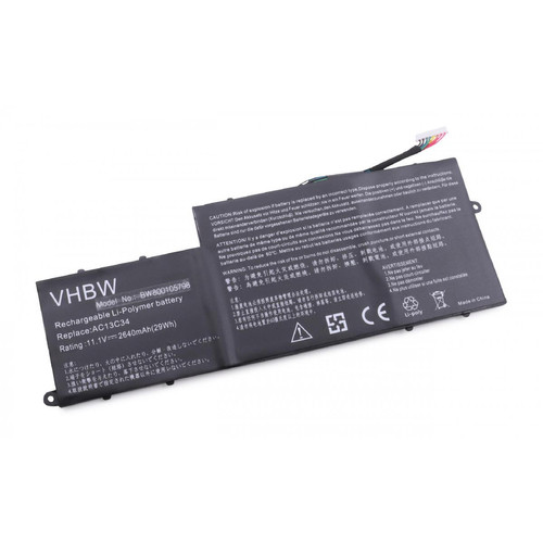 Vhbw - vhbw batterie compatible avec Acer Aspire E3-111-C9NY, E3-111-C9SD, E3-111-C9UA, E3-111-P60S laptop (2640mAh, 11,4V, Li-Polymère, noir) Vhbw  - Accessoire Ordinateur portable et Mac