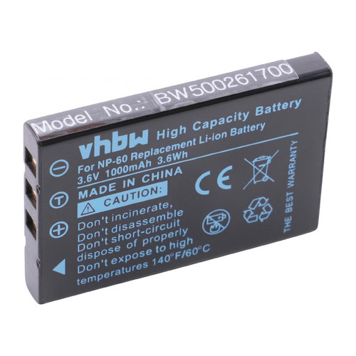 Vhbw - vhbw Batterie compatible avec Aiptek A-HD, AHD-100, AHD-200, AHD-300, AHD-300 PLUS appareil photo, reflex numérique (1000mAh, 3,6V, Li-ion) Vhbw  - Accessoire Photo et Vidéo