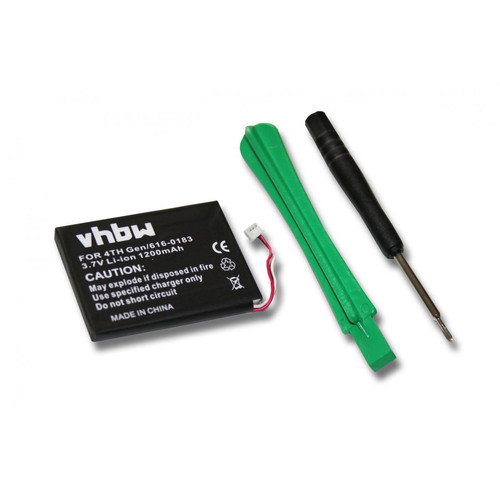 Vhbw - vhbw Batterie compatible avec Apple iPod Photo 30GB M9829CH/A, 30GB M9829DK/A lecteur MP3 baladeur MP3 Player (1200mAh, 3,7V, Li-ion) Vhbw - Instruments de musique